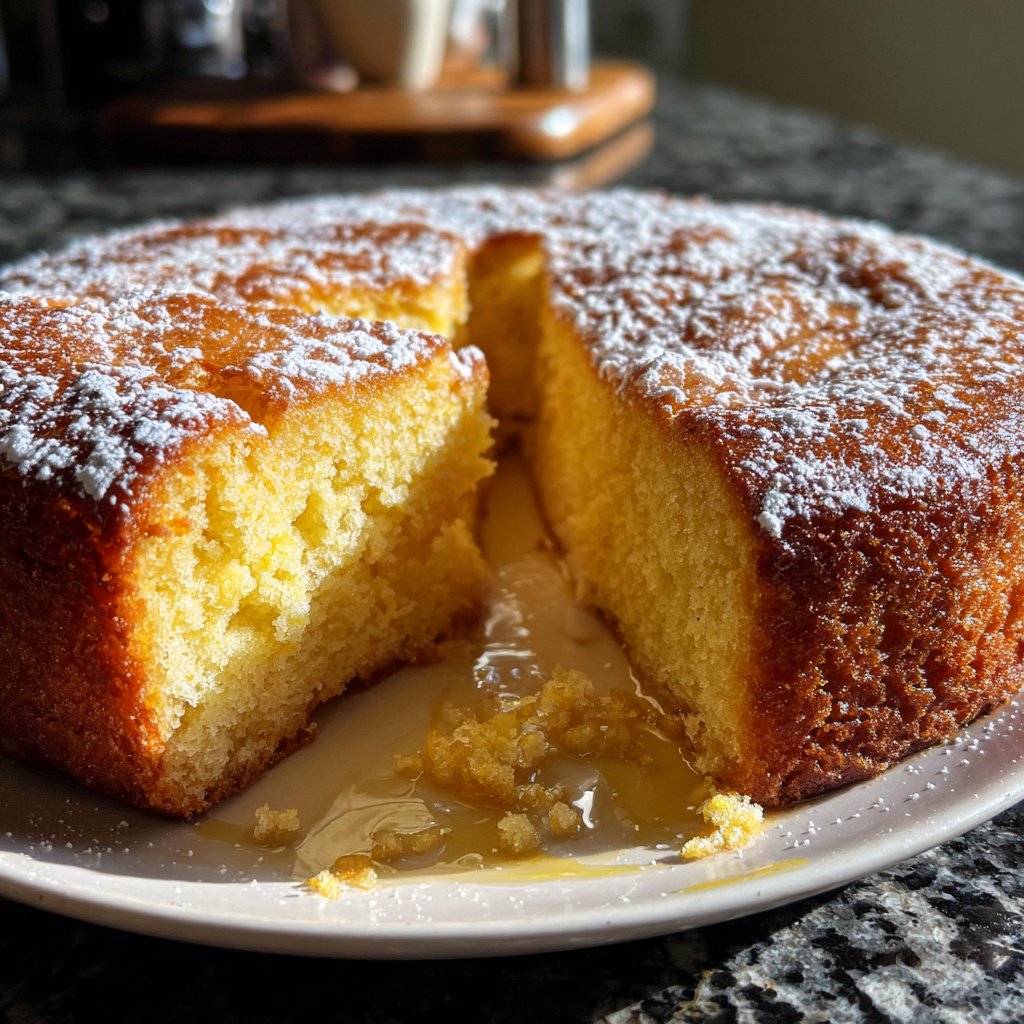 Zitronenkuchen mit Puderzucker
