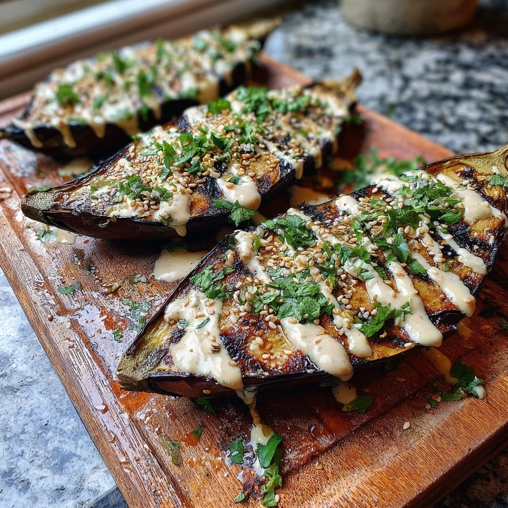 Gegrillte Auberginen Mit Tahini