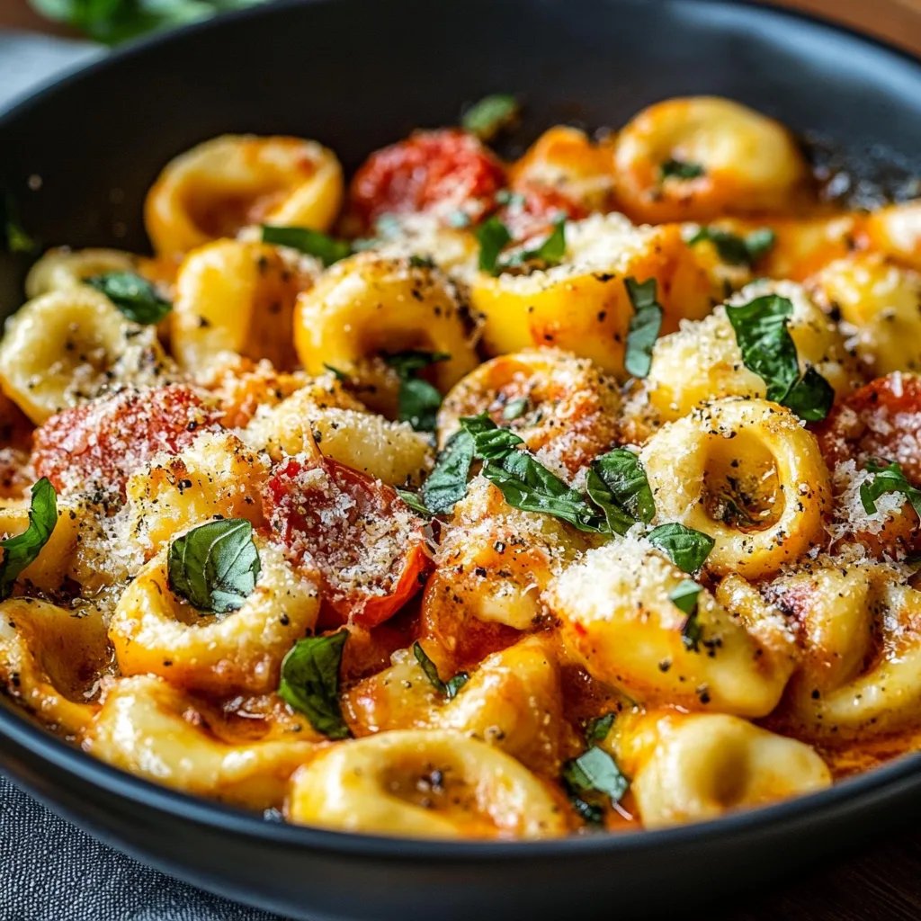 Tortellini-Auflauf mit Tomaten und Mozzarella
