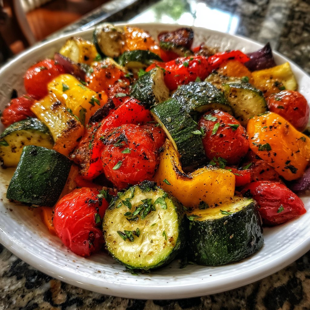 Vegetarisches Abendessen mit Gemüsepfanne