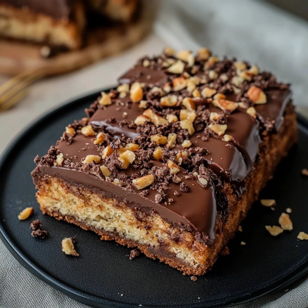 Saftigen Nusskuchen mit Schokolade