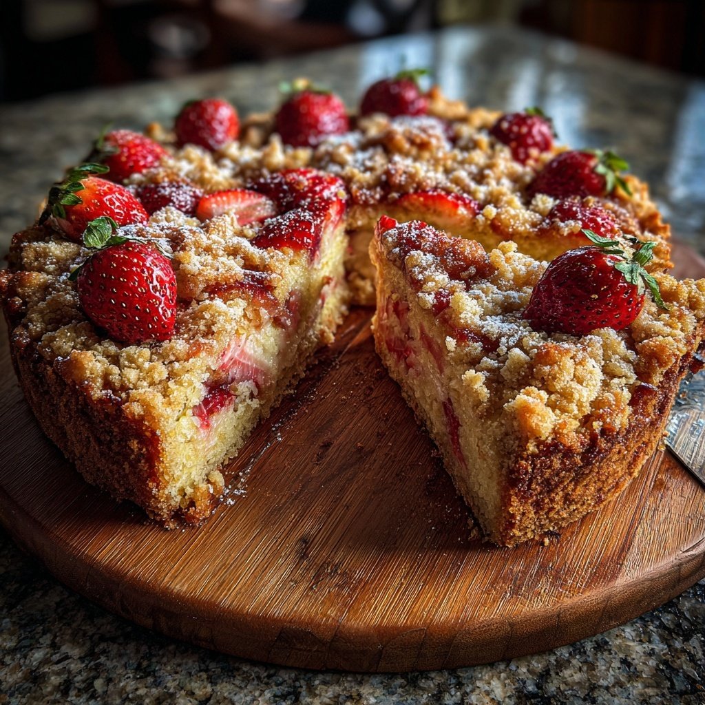 Erdbeerkuchen Mit Mandel Streuseln
