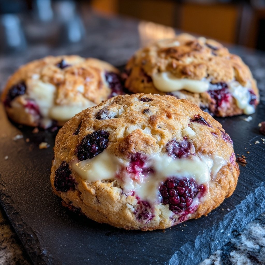 Cookies mit weißer Schokolade und Beeren
