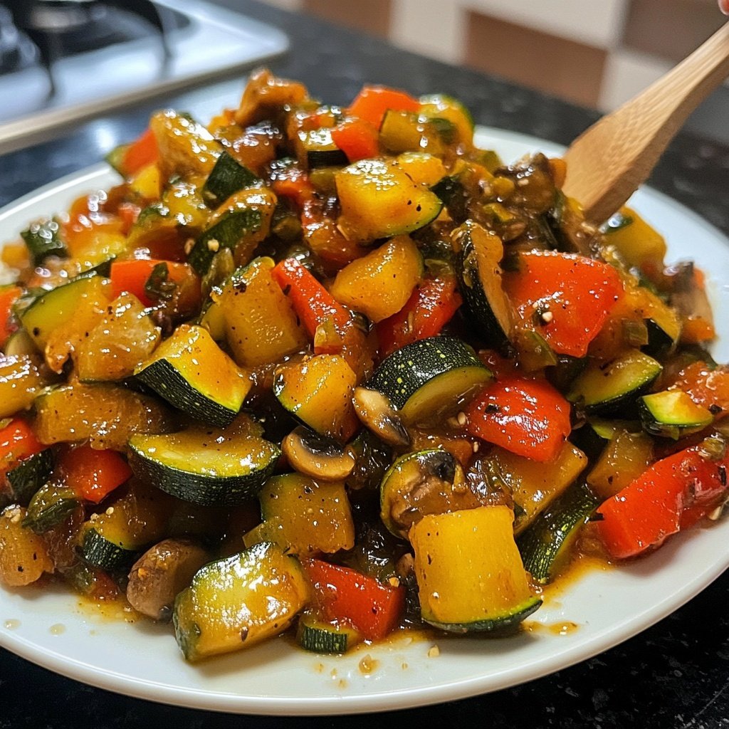 Gemüsepfanne mit Knoblauch