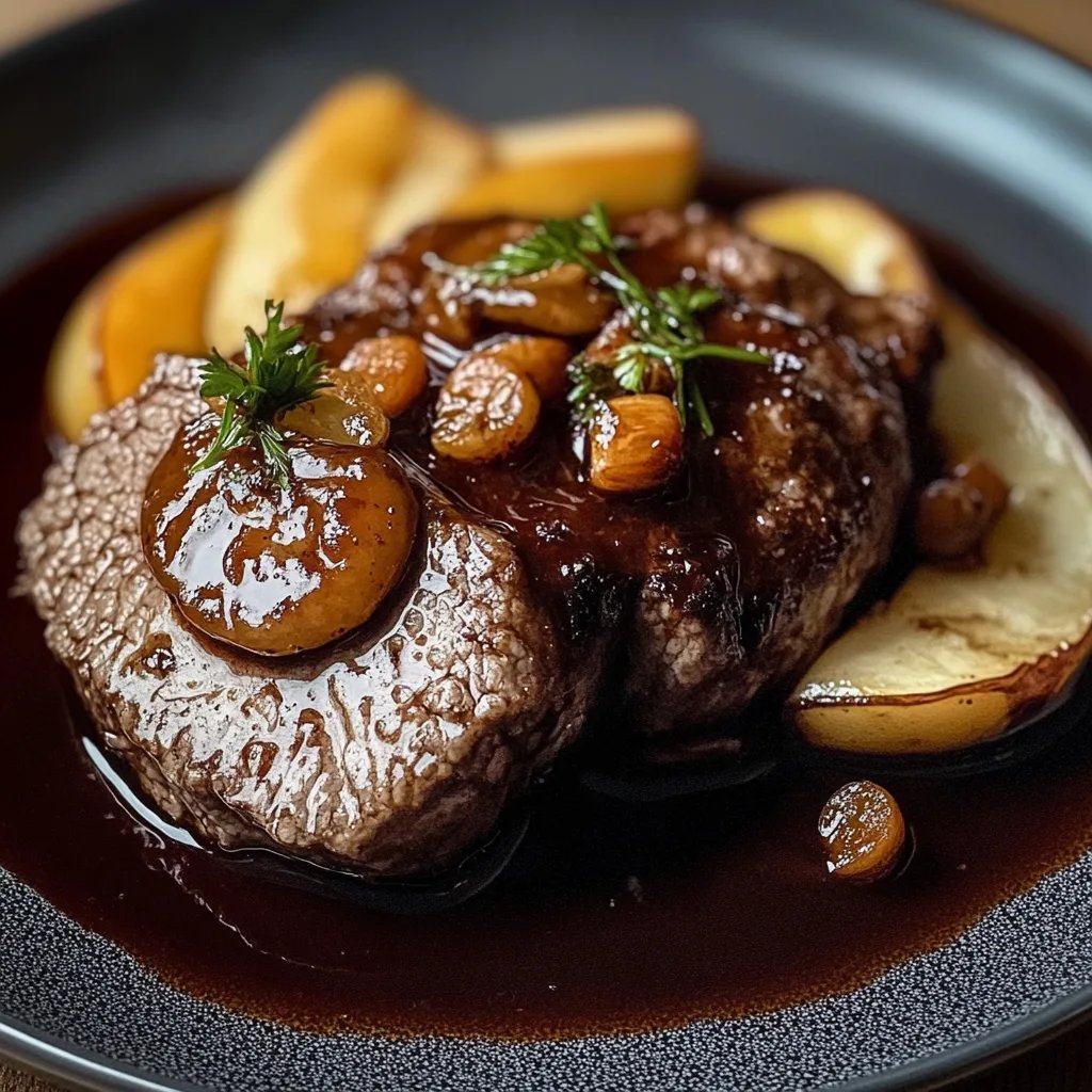 Rinderbrust in Balsamico-Zwiebelsauce