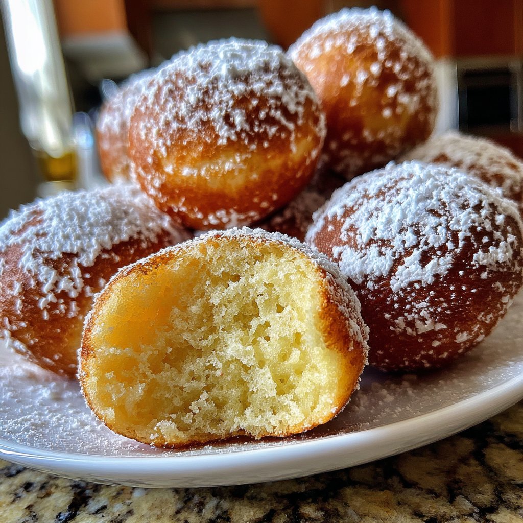 Quarkbällchen mit Vanille und Puderzucker
