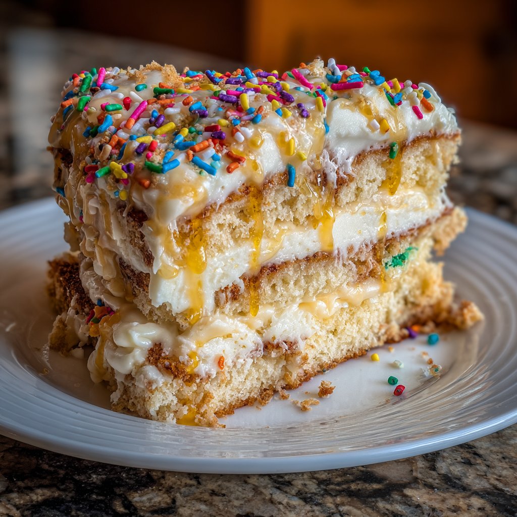 Geburtstagskuchen mit Vanillecreme