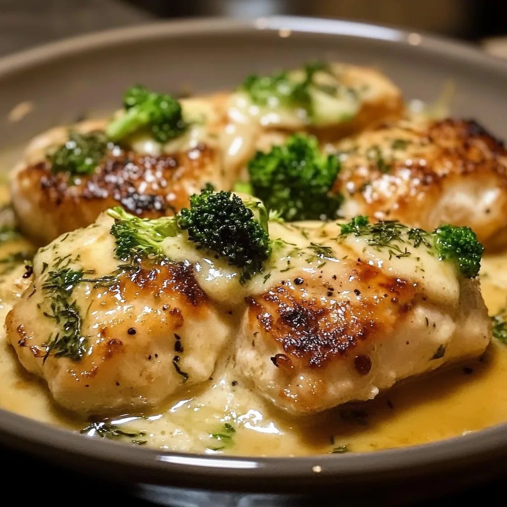 Brokkoli-Hähnchenfilets in cremiger Käsesauce
